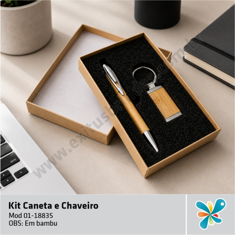 Kit Caneta e Chaveiro