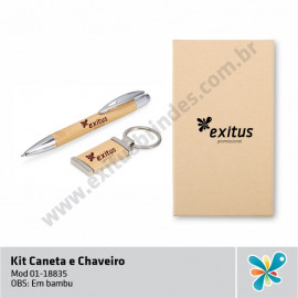 Kit Caneta e Chaveiro