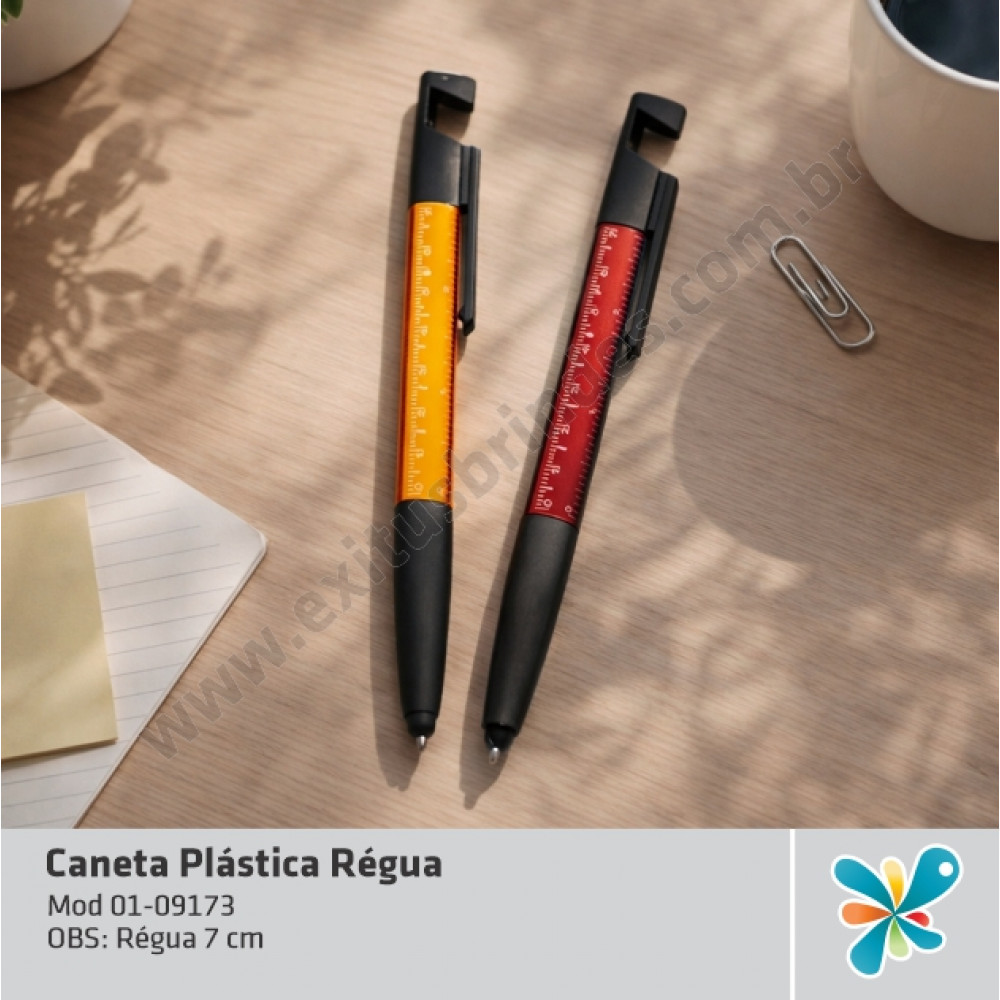 Caneta Plástica Régua