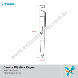 Caneta Plástica Régua