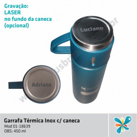 GARRAFA TÉRMICA INOX C/CANECA