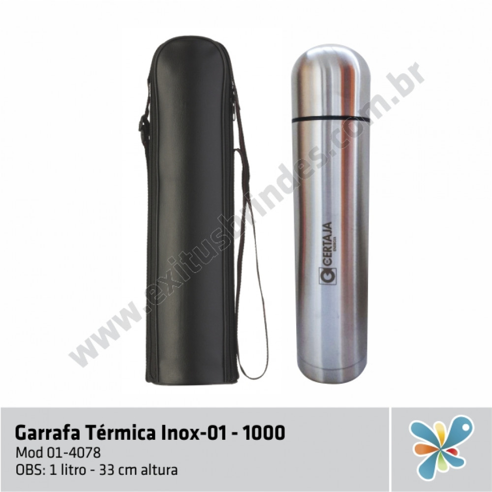 Garrafa Térmica Inox 01 - 1,0 L