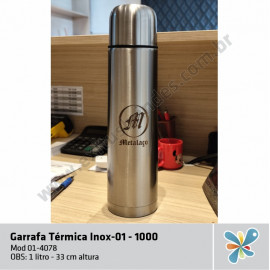 Garrafa Térmica Inox 01 - 1,0 L