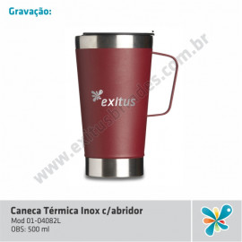 Caneca Térmica Inox C/abridor