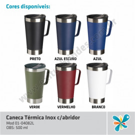 Caneca Térmica Inox C/abridor