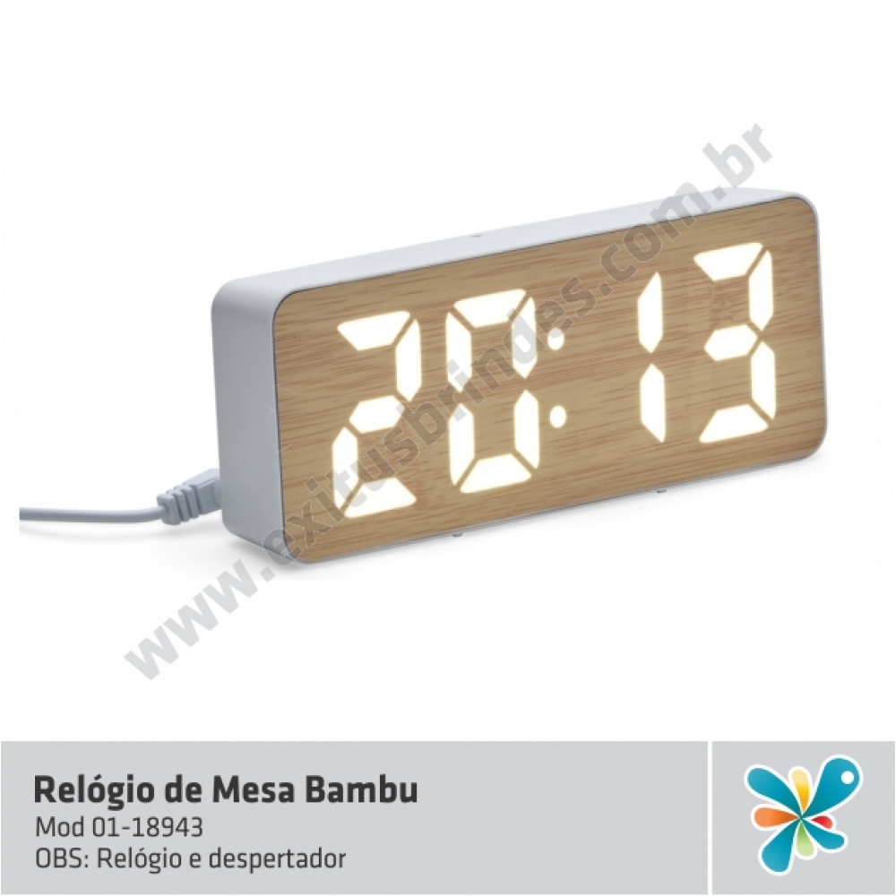 Relógio de Mesa Bambu Relógio de Mesa Bambu