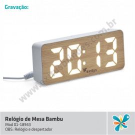 Relógio de Mesa Bambu