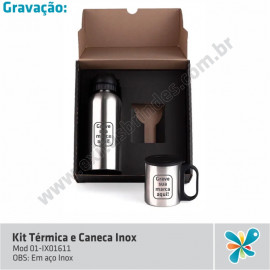 Kit Térmica e Caneca Inox