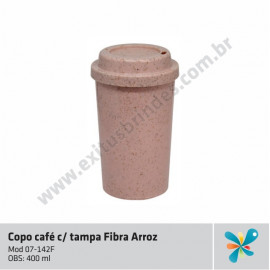 Copo Café Fibra Arroz c/ Tampa