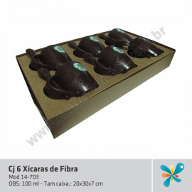 Cj 6 Xícaras de Fibra