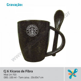 Cj 6 Xícaras de Fibra