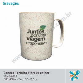 Caneca Térmica Fibra c/ colher