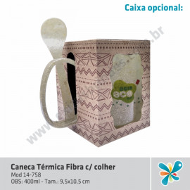 Caneca Térmica Fibra c/ colher