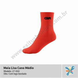 Meia Lisa Cano Médio