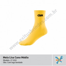Meia Lisa Cano Médio