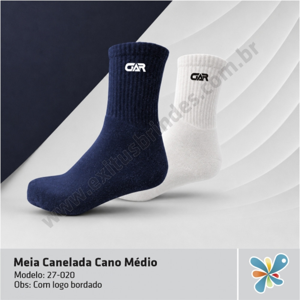 Meia Canelada Cano Médio