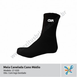 Meia Canelada Cano Médio
