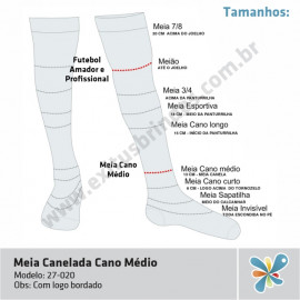 Meia Canelada Cano Médio