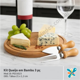 Kit Queijo em Bambu 3 pç