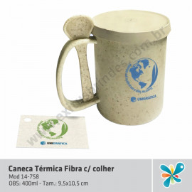 Caneca Térmica Fibra c/ colher