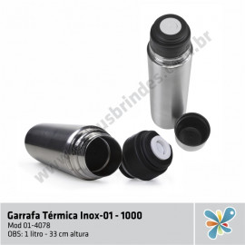 Garrafa Térmica Inox 01 - 1,0 L