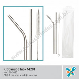 Kit Canudo Inox 