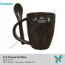 Cj 6 Xícaras de Fibra