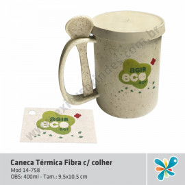 Caneca Térmica Fibra c/ colher