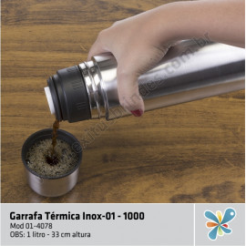 Garrafa Térmica Inox 01 - 1,0 L