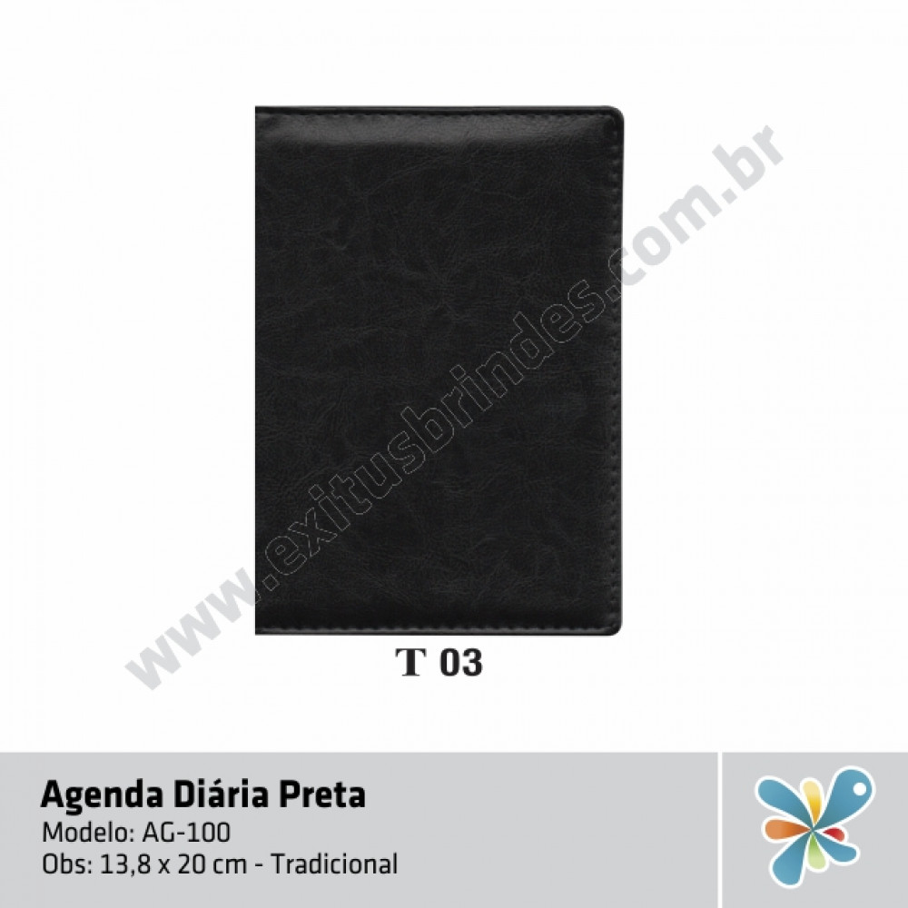 Agenda Diária Preta 